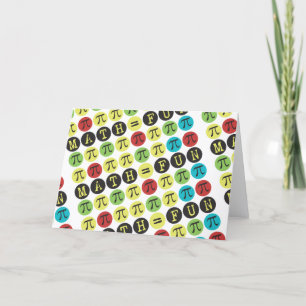 Math equals Fun - Colourful Mod Pi  - Funny Pi Car Card