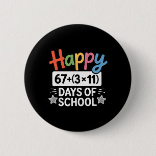 Math Equation 100th Day Teacher Happy 100 Days Of 6 Cm Round Badge