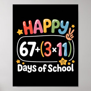 Math Equation 100th Day Teachers Kids 100 Days Of Poster