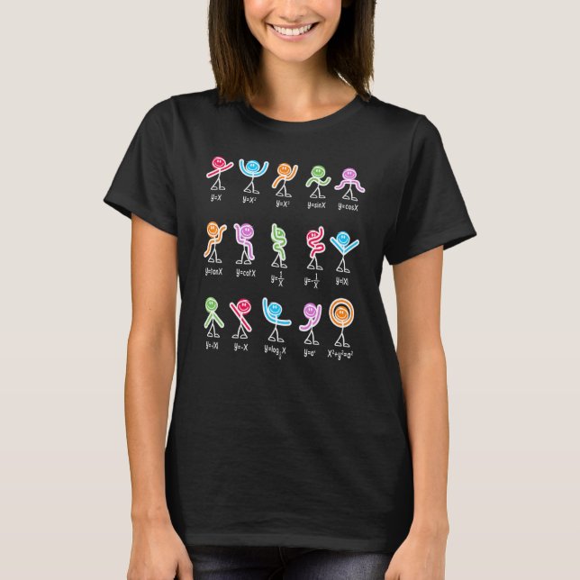 Math Equation Figures Algebra Dance Nerdy Teacher  T-Shirt (Front)
