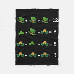 Math Equation Funny St Patricks Day Teacher 1 Fleece Blanket