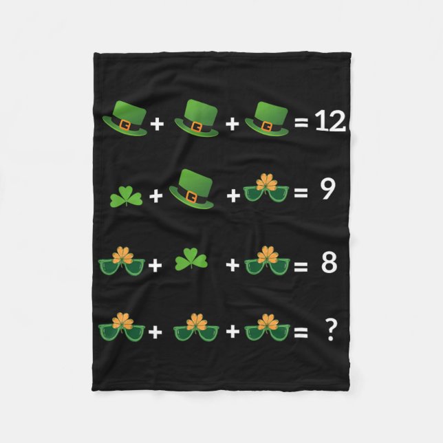 Math Equation Funny St Patricks Day Teacher 1  Fleece Blanket (Front)