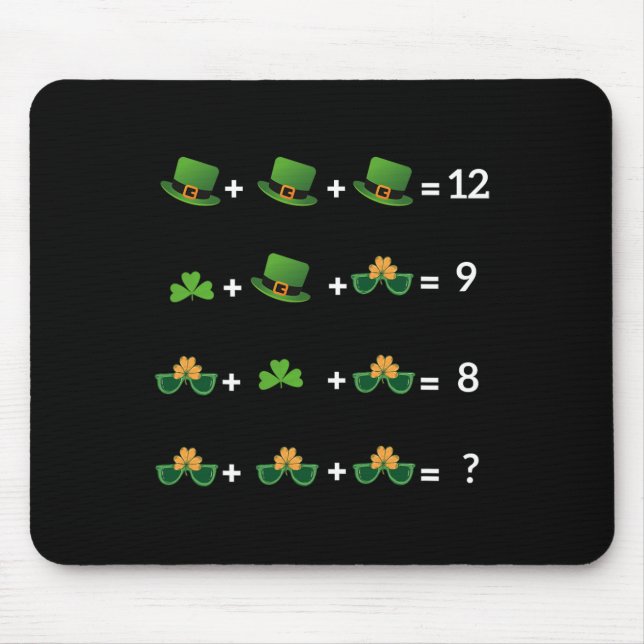 Math Equation Funny St Patricks Day Teacher 1  Mouse Pad (Front)