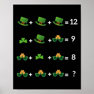 Math Equation Funny St Patricks Day Teacher 1 Poster