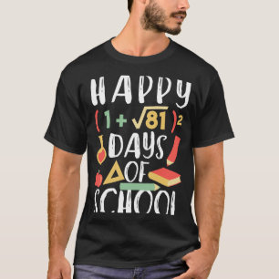 Math Equation Graphic Happy 100 Of School Algebra T-Shirt