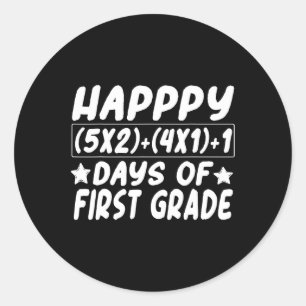 Math Equation Happy 100days Of School Schooling Ki Classic Round Sticker
