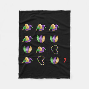 Math Equation Mardi Gras Beads Masks Teacher Stude Fleece Blanket