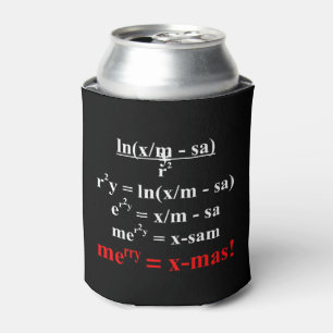 Math Equation Merry Christmas Can Cooler