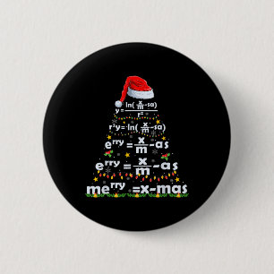 Math Equation Merry X-mas Funny Math Teacher Chris 6 Cm Round Badge