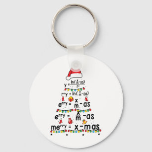 Math Equation Merry X-mas Funny Math Teacher Chris Key Ring