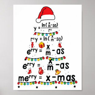 Math Equation Merry X-mas Funny Math Teacher Chris Poster