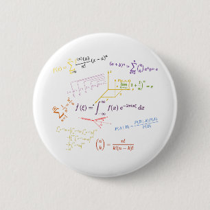 math equations and formulas 6 cm round badge
