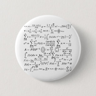 math equations and formulas 6 cm round badge
