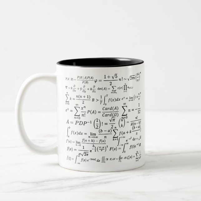 math equations and formulas Two-Tone coffee mug (Left)