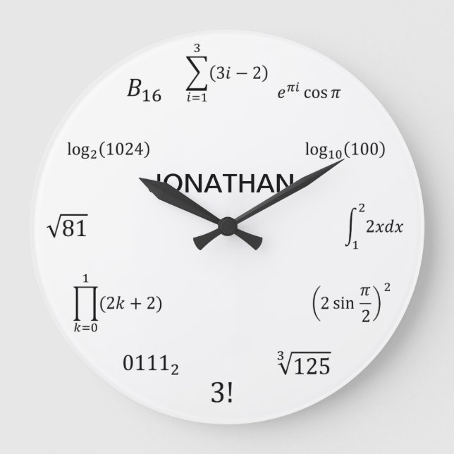 Math Equations and Notations Large Clock (Front)