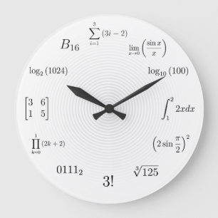 Math Equations and Notations Large Clock