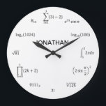 Math Equations and Notations Large Clock<br><div class="desc">Our math equation wall clock is the perfect addition to any room! Add a name for a personal touch. Great teacher,  student,  engineer,  and math lover gift idea!</div>