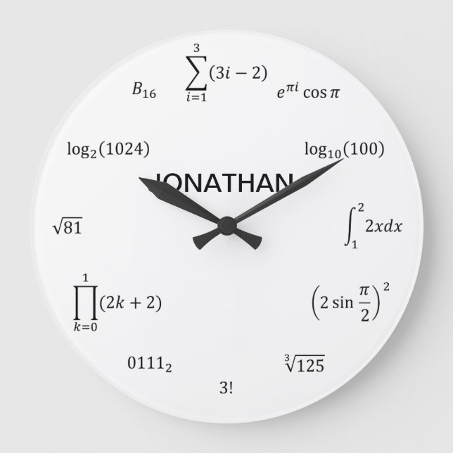 Math Equations and Notations Large Clock (Front)