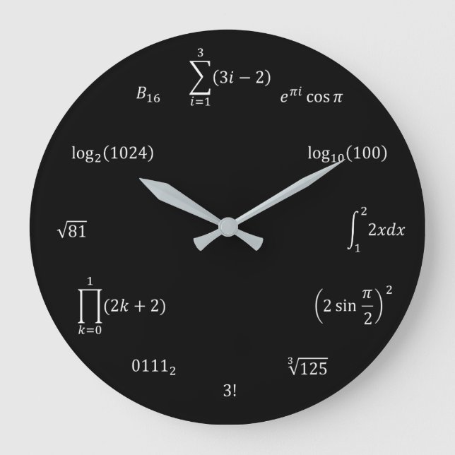 Math Equations and Notations Large Clock (Front)