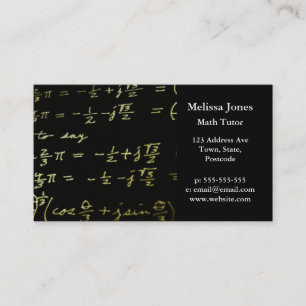 Math equations blackboard maths tutor / teacher business card