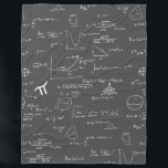 Math Equations Formulas Algebra Nerd Fleece Blanket<br><div class="desc">Cute math fleece blanket simulating a blackboard with a pattern of mathematic formulas and equations. Great gift for math teachers and geeks. Illustrated by Patricia Alvarez.</div>