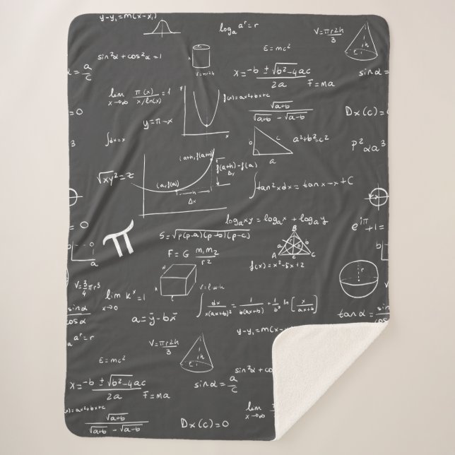 Math Equations Formulas Algebra Nerd Sherpa Blanket (Front)