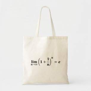 math equations: limit equals e: exponential tote bag