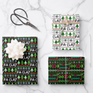Math Fa La - Christmas Carol Ugly Sweater Style Wrapping Paper Sheet