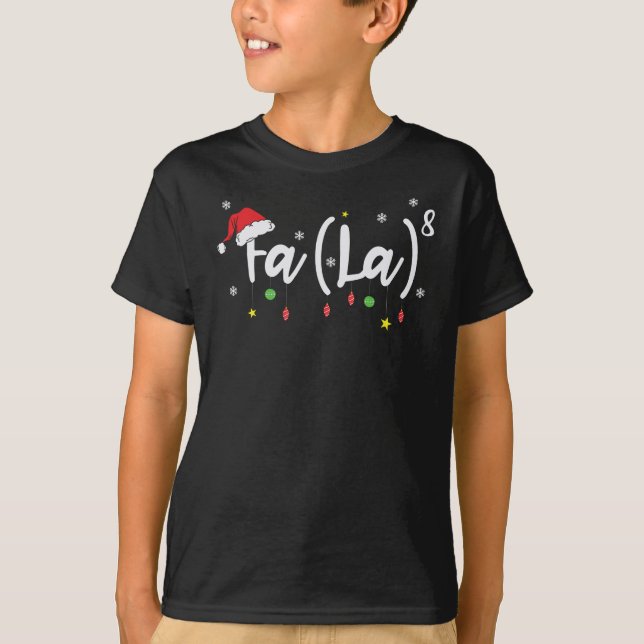 Math Fa La Funny Christmas FA LA 8 Santa Math T-Shirt (Front)