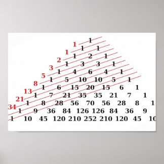 MATH Fibonacci numbers Pascals triangle  Poster