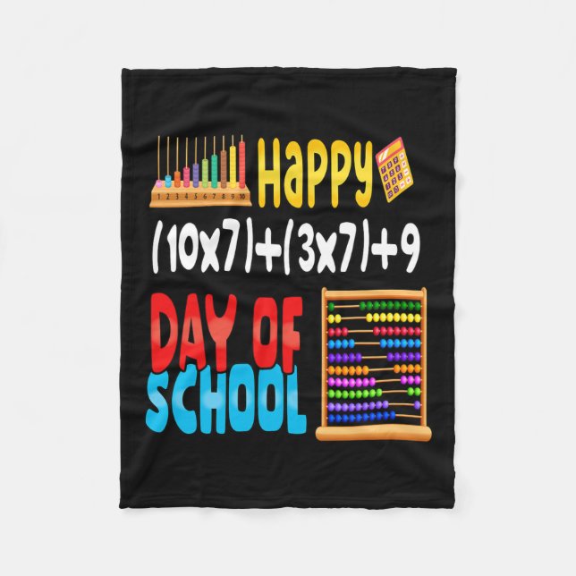 Math Formula 100 Days Of School For Teacher Studen Fleece Blanket (Front)