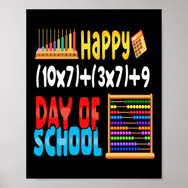 Math Formula 100 Days Of School For Teacher Studen Poster (Front)