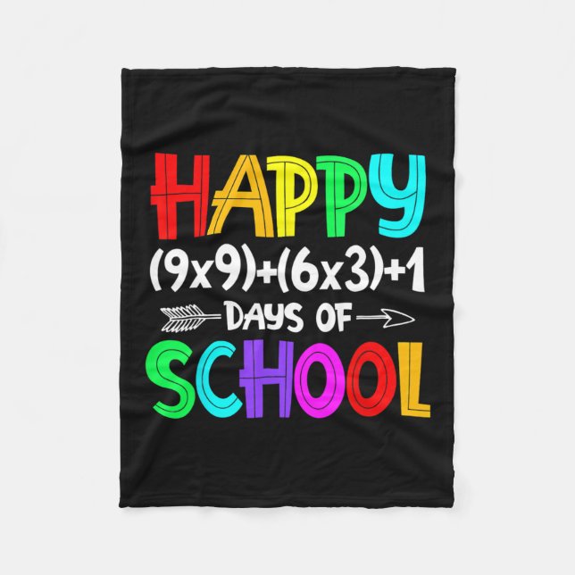 Math Formula 100 Days Of School Fun Math Teacher 1 Fleece Blanket (Front)