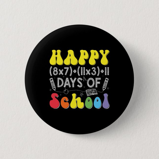 Math Formula 100 Days Of School Funny Math Teacher 6 Cm Round Badge (Front)