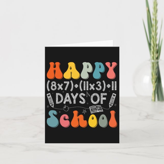 Math Formula 100 Days Of School Funny Math Teacher Card (Front)