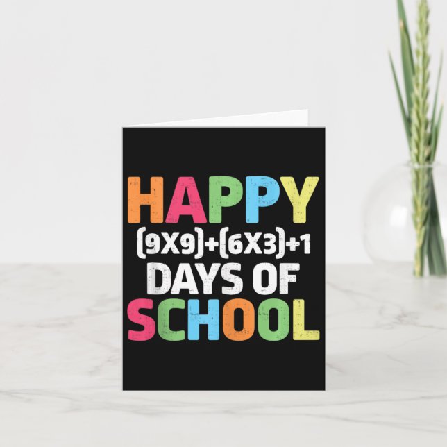 Math Formula 100 Days Of School Funny Math Teacher Card (Front)