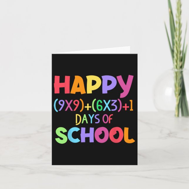 Math Formula 100 Days Of School Funny Math Teacher Card (Front)