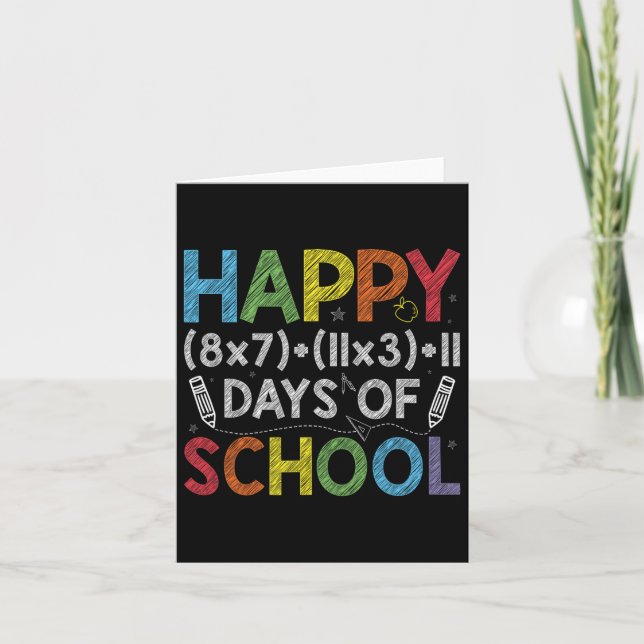 Math Formula 100 Days Of School Funny Math Teacher Card (Front)