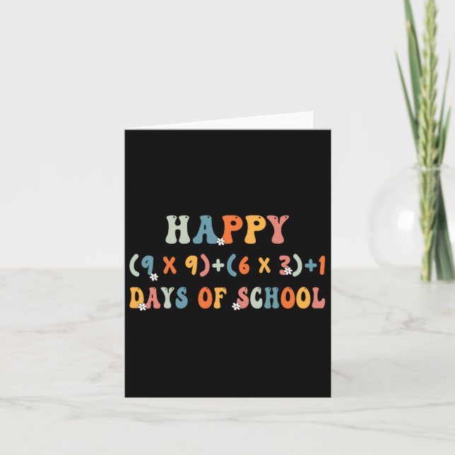 Math Formula 100 Days Of School Funny Math Teacher Card (Front)