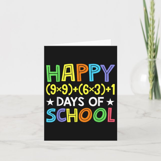 Math Formula 100 Days Of School Funny Math Teacher Card (Front)