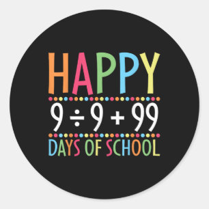 Math Formula 100 Days Of School Funny Math Teacher Classic Round Sticker
