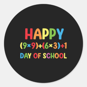 Math Formula 100 Days Of School Funny Math Teacher Classic Round Sticker