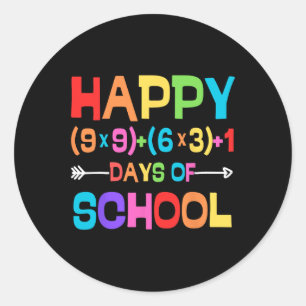 Math Formula 100 Days Of School Funny Math Teacher Classic Round Sticker