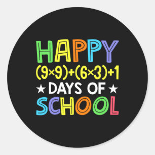 Math Formula 100 Days Of School Funny Math Teacher Classic Round Sticker
