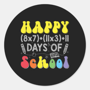 Math Formula 100 Days Of School Funny Math Teacher Classic Round Sticker