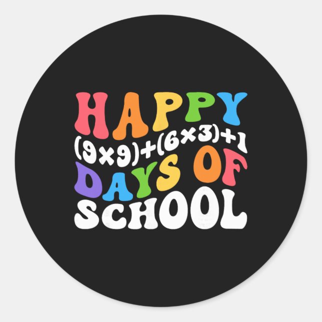 Math Formula 100 Days Of School Funny Math Teacher Classic Round Sticker (Front)