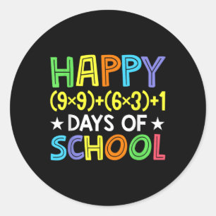 Math Formula 100 Days Of School Funny Math Teacher Classic Round Sticker