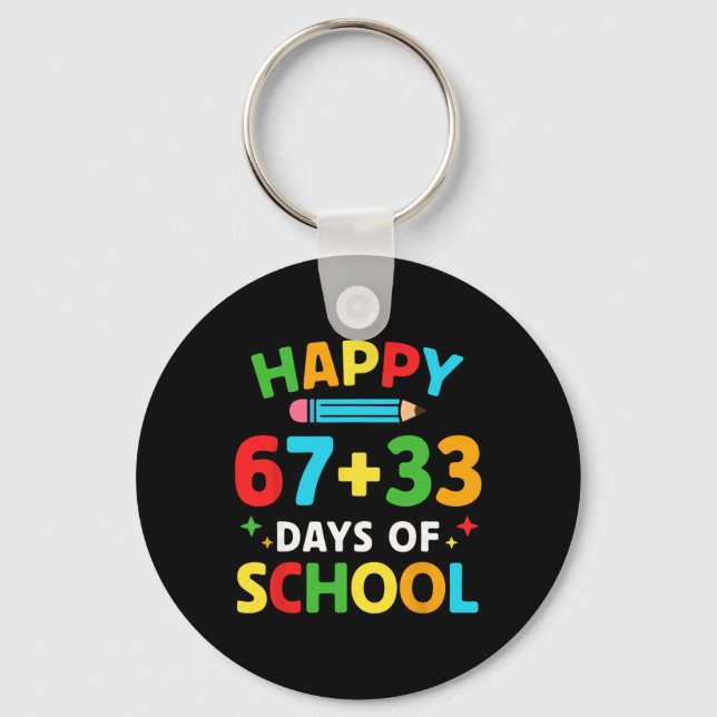 Math Formula 100 Days Of School Funny Math Teacher Key Ring (Front)