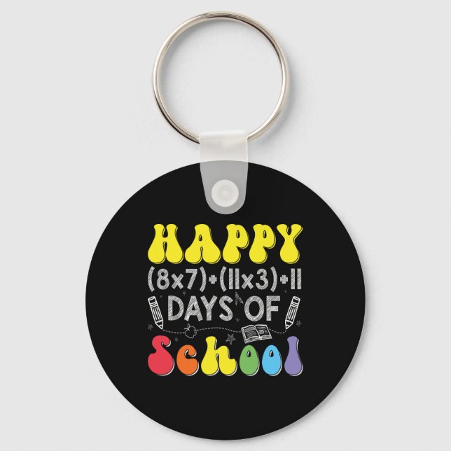 Math Formula 100 Days Of School Funny Math Teacher Key Ring (Front)