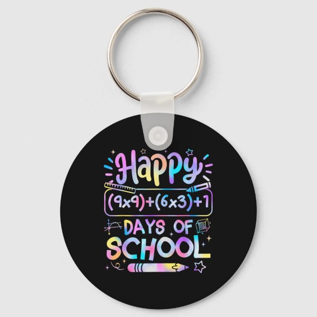 Math Formula 100 Days Of School Funny Math Teacher Key Ring (Front)